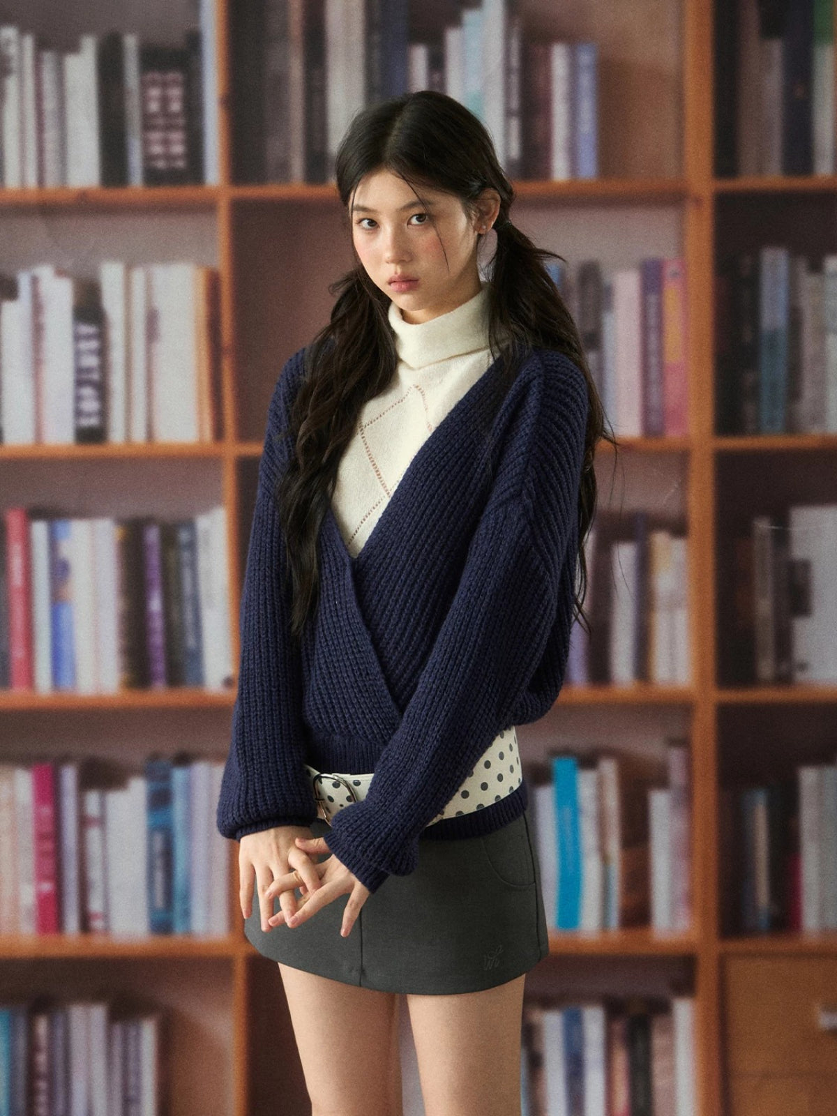 Layered V-Neck Knit Set