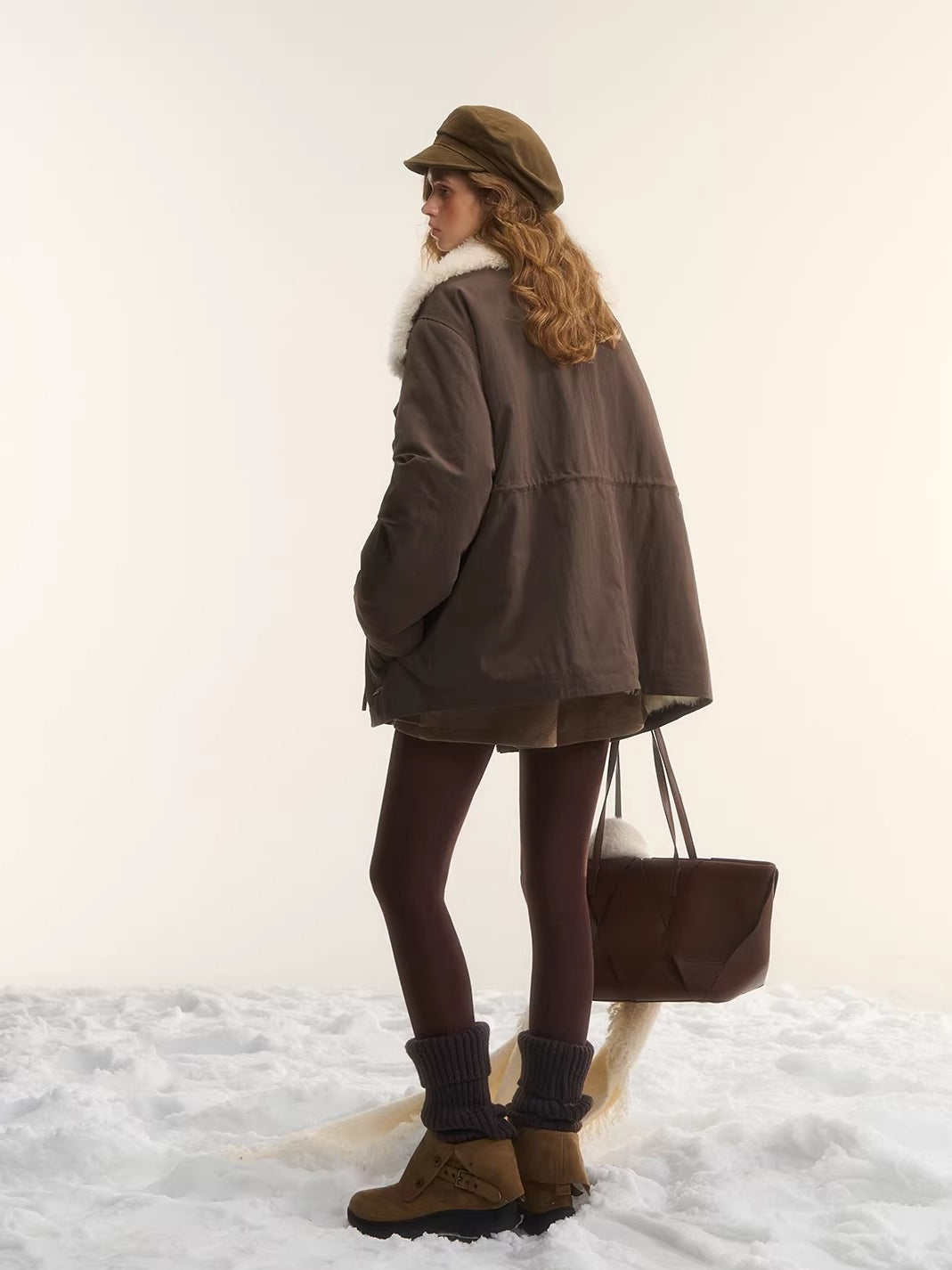 Fur Collar Drawstring Parka
