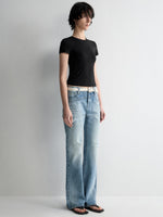 Irregular Pocket Wide-Leg Denim Pants