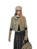 Vintage Double-Breasted Crop Jacket