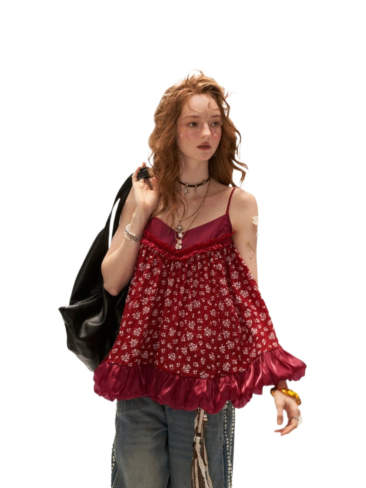 Vintage Floral Loose Cami Mini Dress