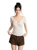 Ruched V-Neck Top