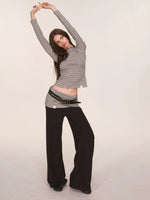 Contrast Striped Top & Pants Set