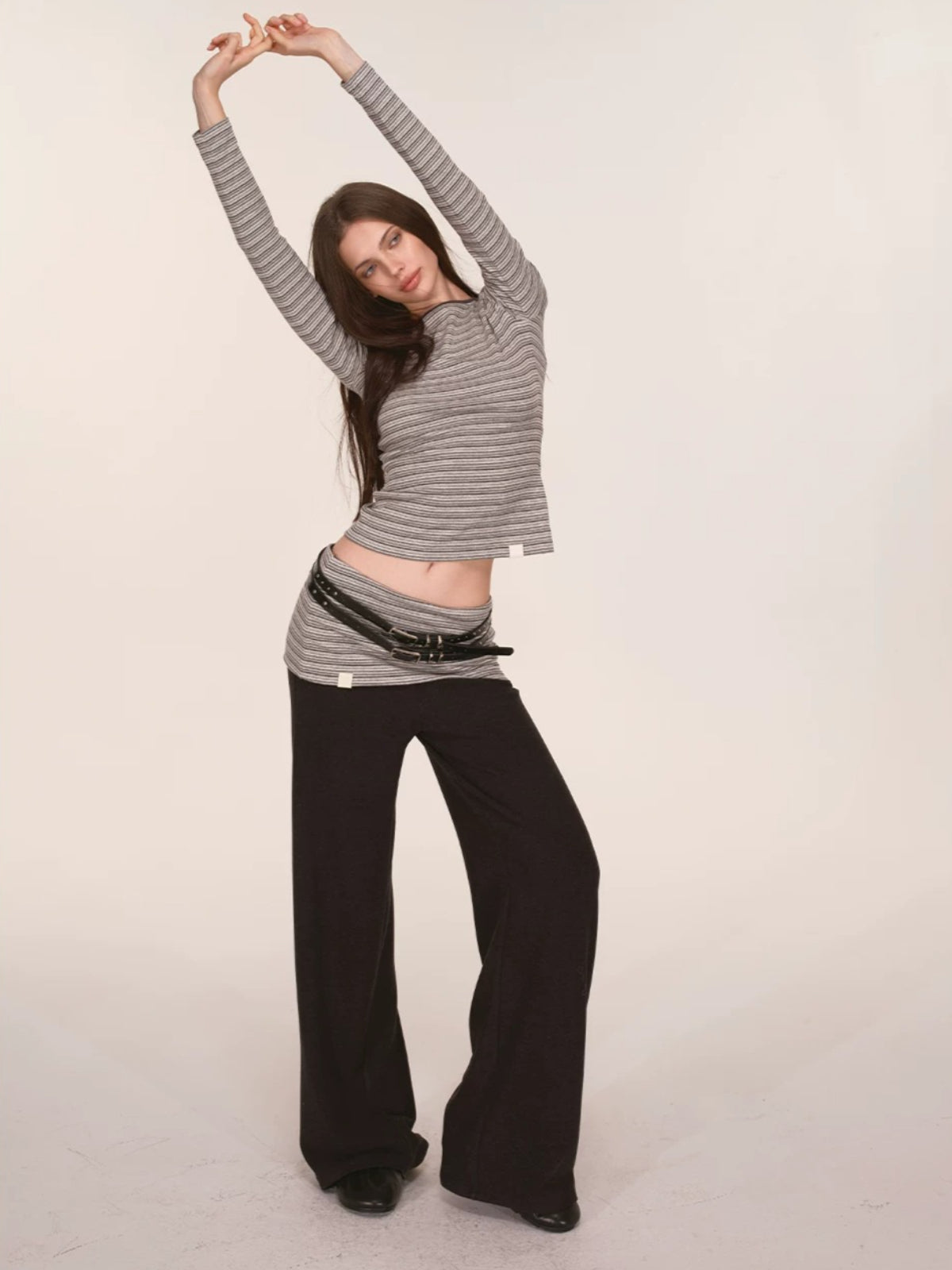 Contrast Striped Top &amp; Pants Set