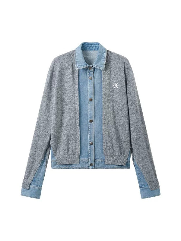 Nis Patchwork Knit Cardigan