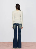 Layered Ruffle-Trim Knit Top