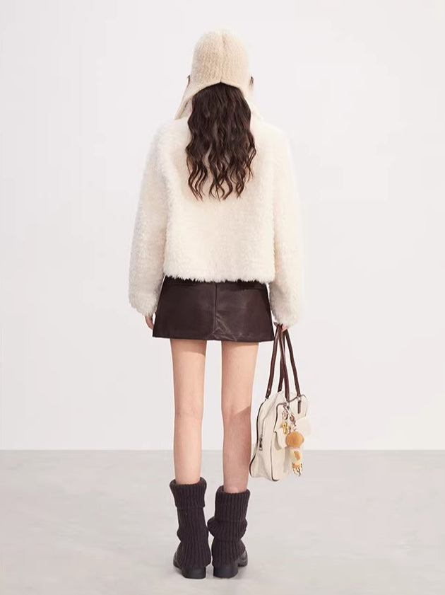 Shearling Stand Collar Jacket