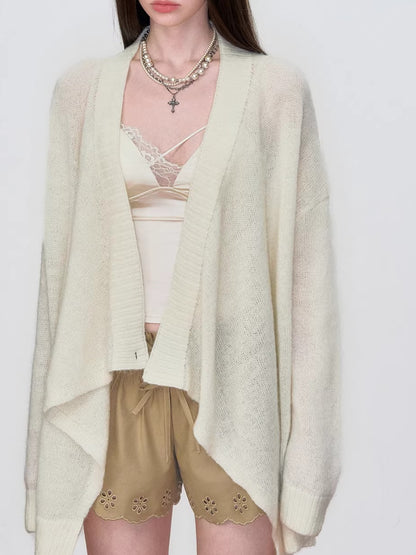 Draped Shawl Knit Sweater