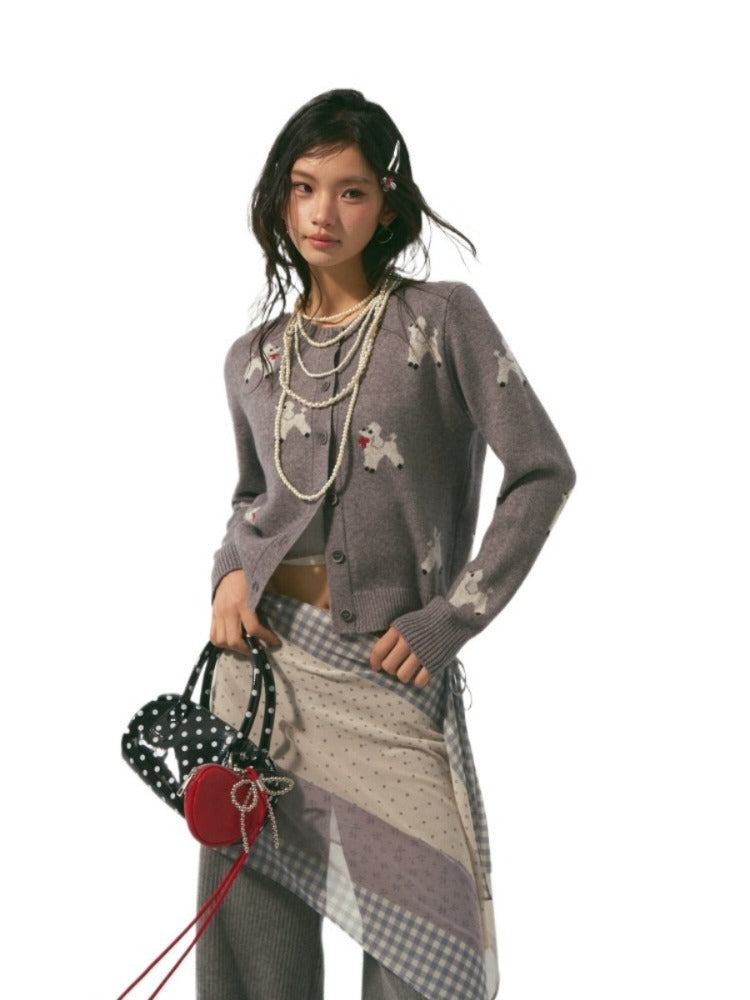 Dog Jacquard Cardigan