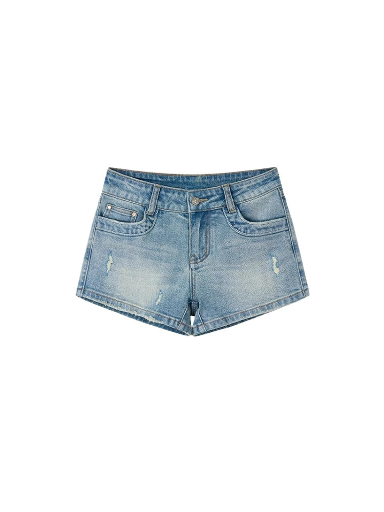 Rhinestone Embellished Denim Hotpants