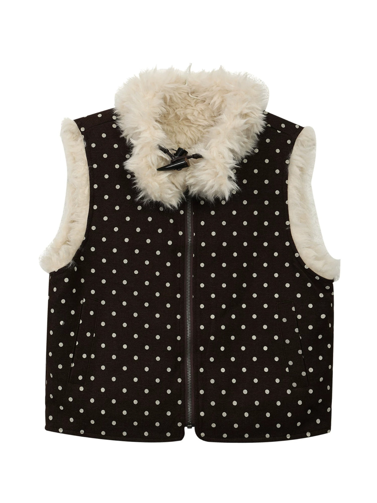 Reversible Polka Dot Fleece Vest