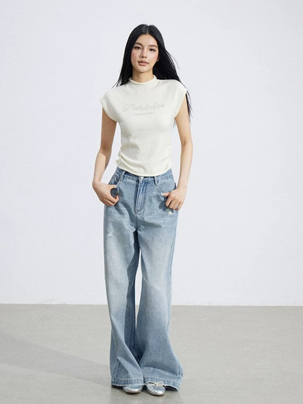 Rolled Hem Knit Top