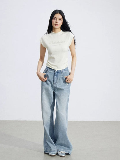 Rolled Hem Knit Top