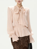 Bow Lantern Sleeve Blouse