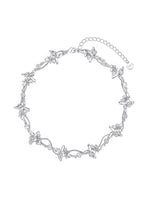 Geometric Cross Snake Chain Choker