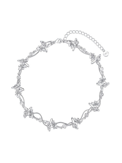 Geometric Cross Snake Chain Choker
