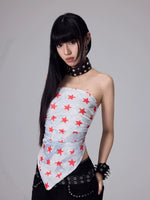 Silk Scarf Print Bandeau Top