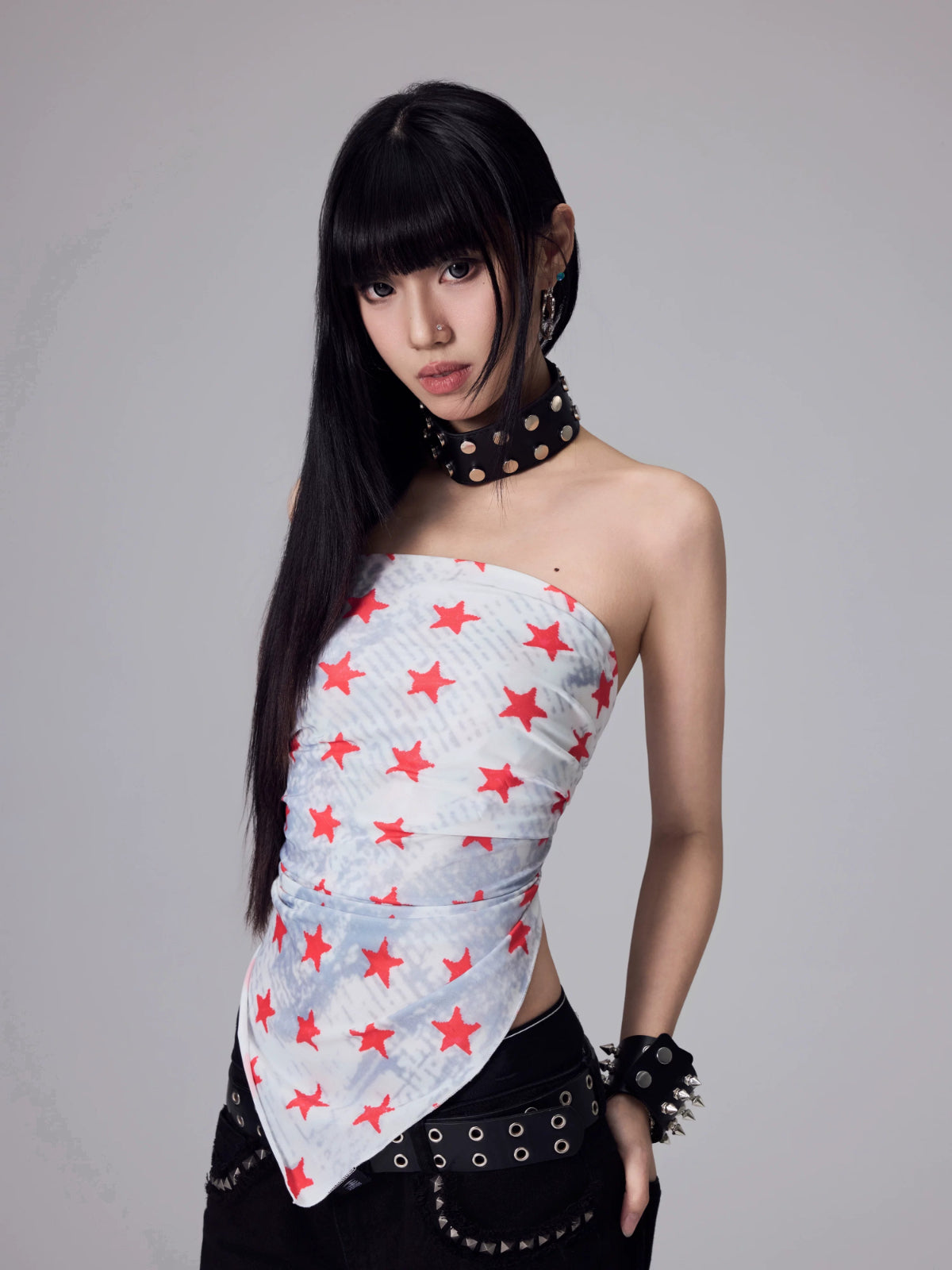 Silk Scarf Print Bandeau Top