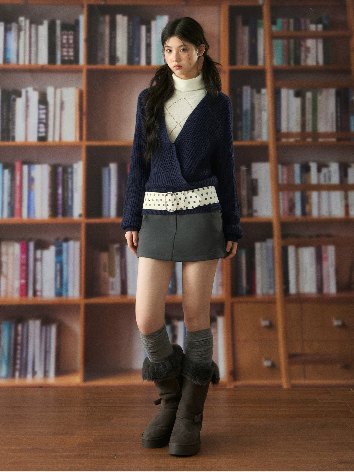 Layered V-Neck Knit Set