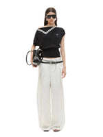 Black Contrast Asymmetric Tee