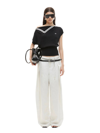 Black Contrast Asymmetric Tee