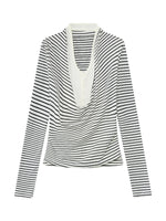 Layered Stripe Drape Top