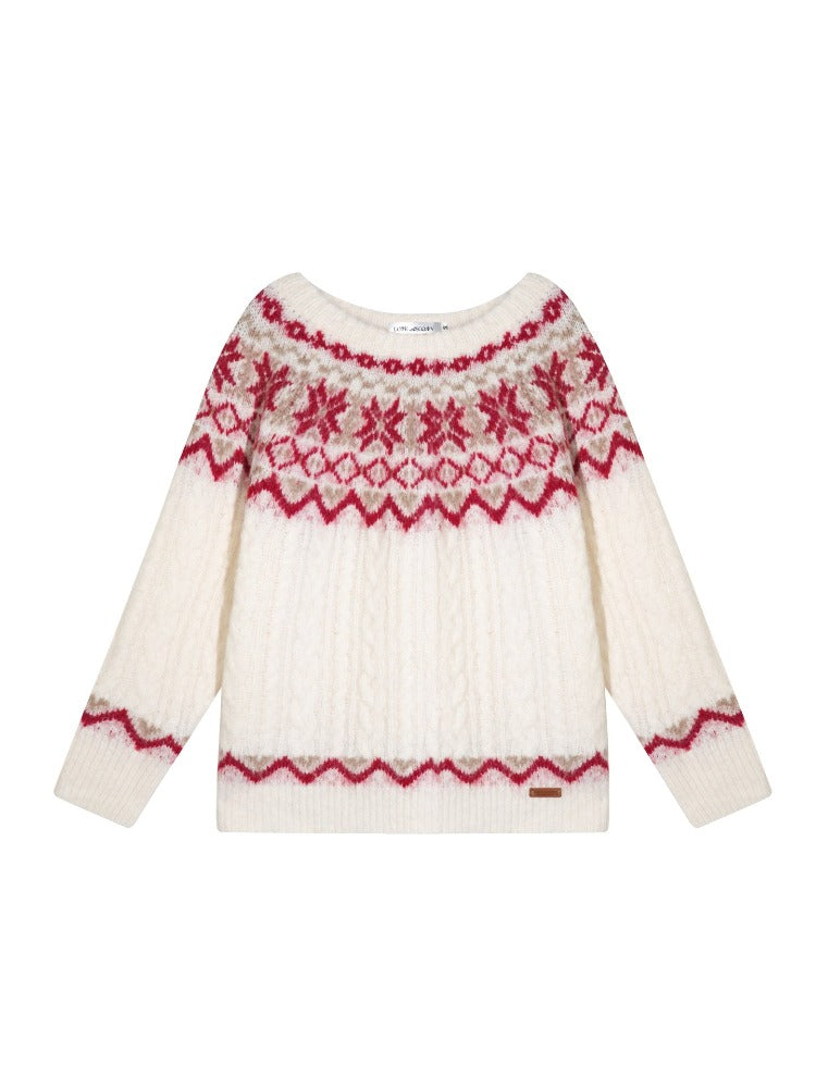 Fair Isle Cable Knit Sweater