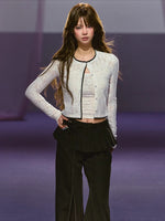 Lace Satin Cardigan Set