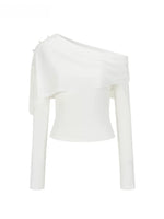 Asymmetric Shoulder Draped Top