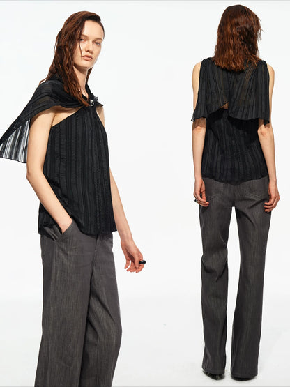 Shimmer Halter Cape Top