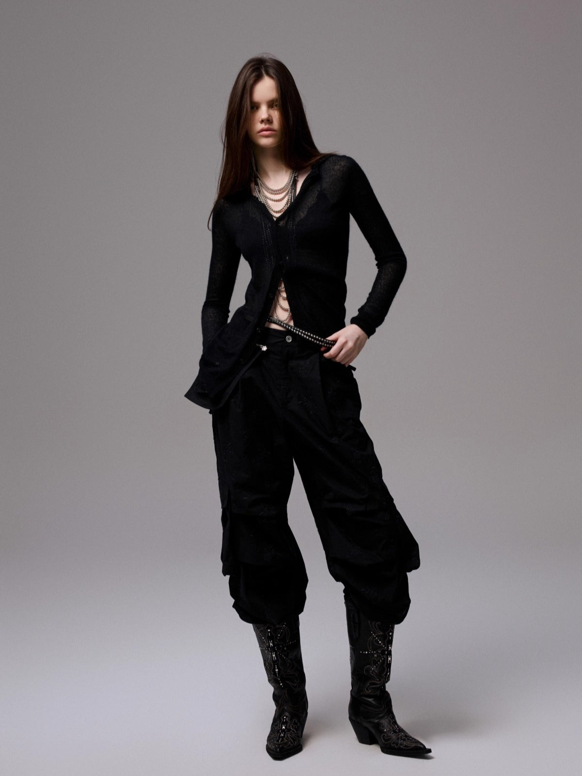 Mohair Slim Transparent Cardigan