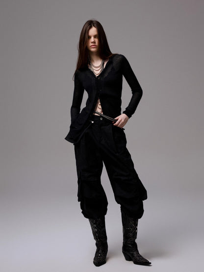 Mohair Slim Transparent Cardigan