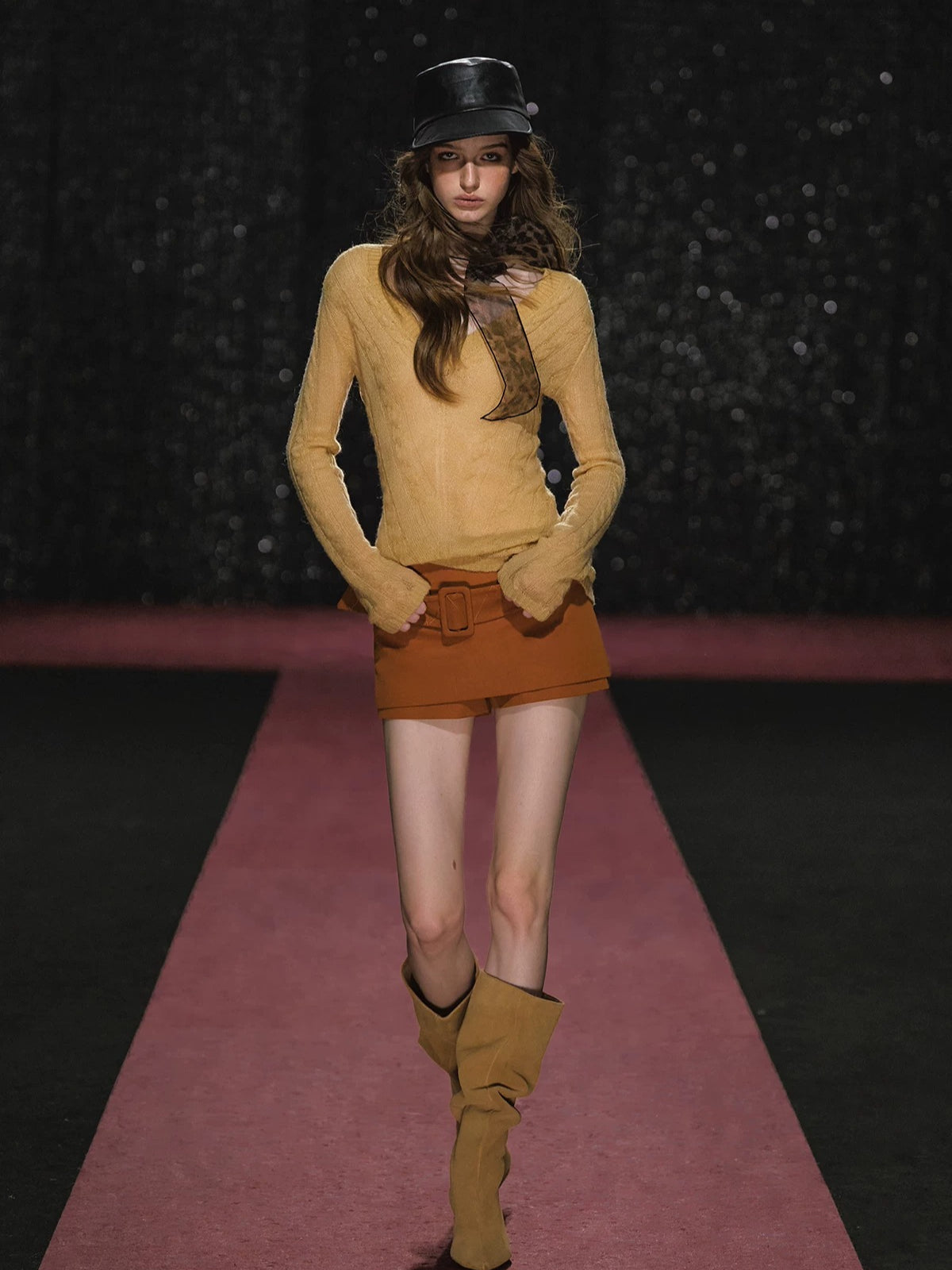 Wide Belt Skirt Shorts