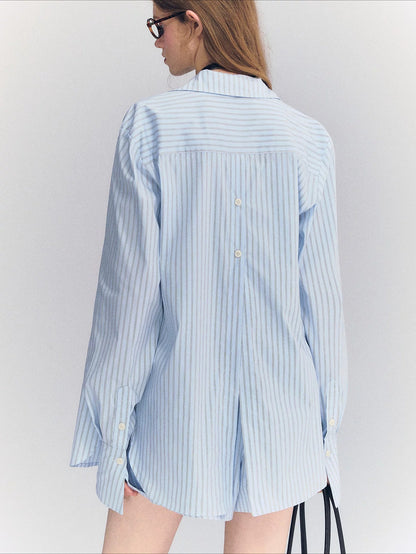 Striped Shirt Shorts Set