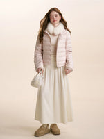 Hooded Ribbed Down Jacket