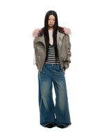 Vintage Hooded Fur Collar Down