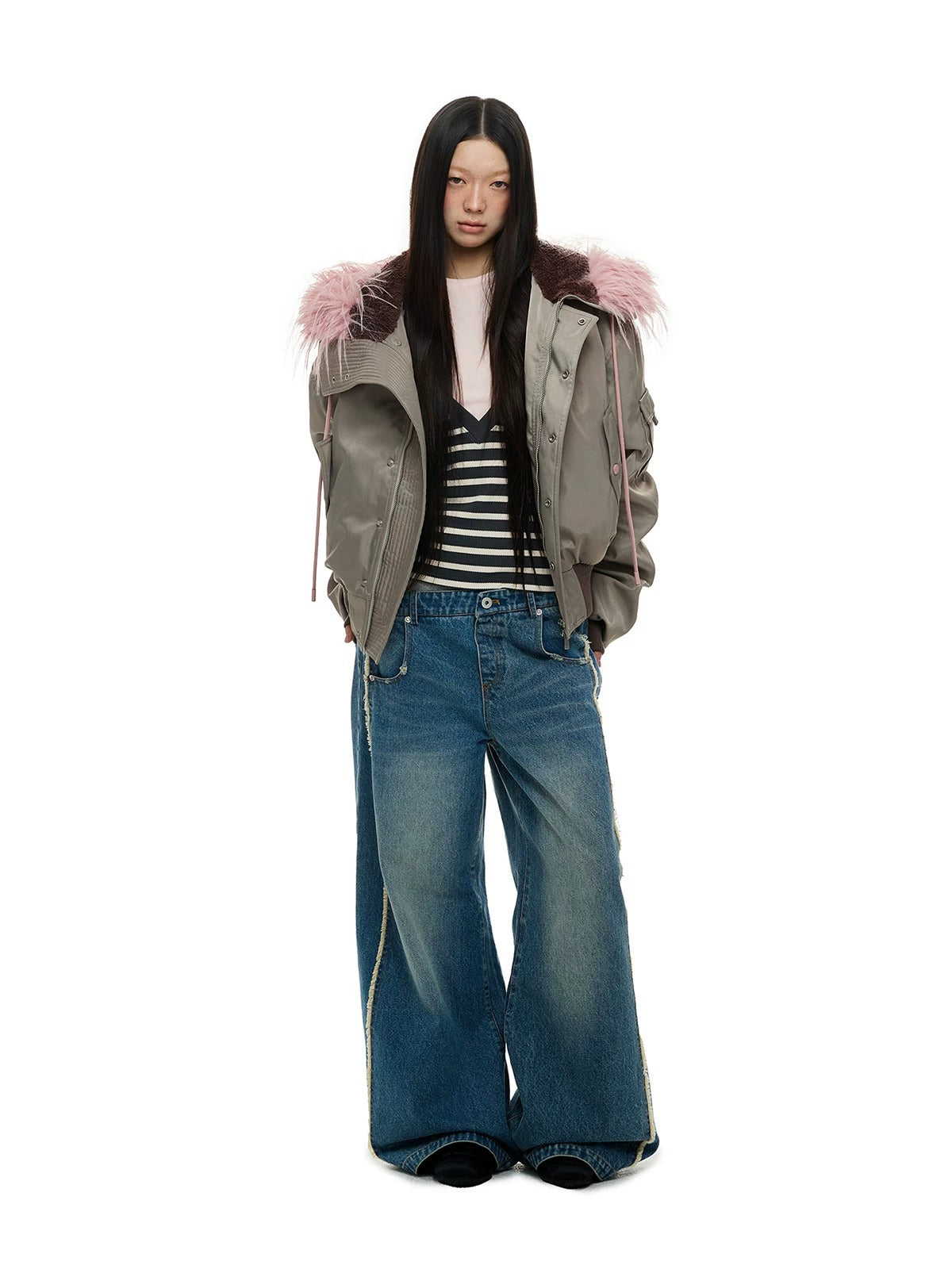 Vintage Hooded Fur Collar Down
