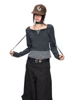 Polka Dot Tie Neck Top
