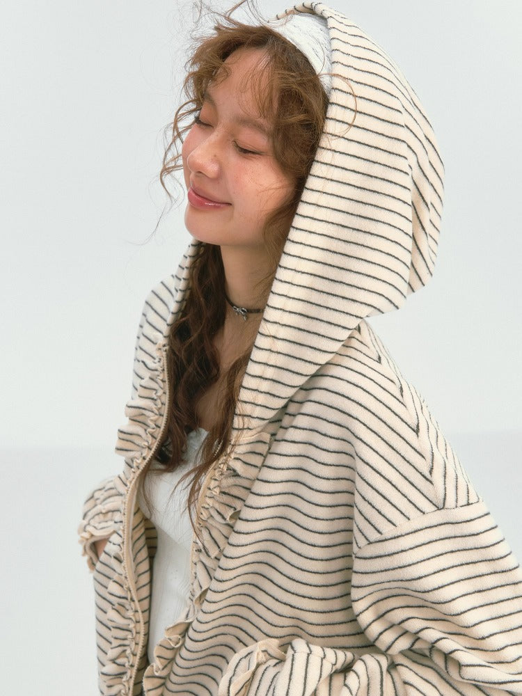 Soft Striped Hoodie / Casual Pants / Long Sleeve T-shirt