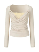Draped Lace Tencel Top