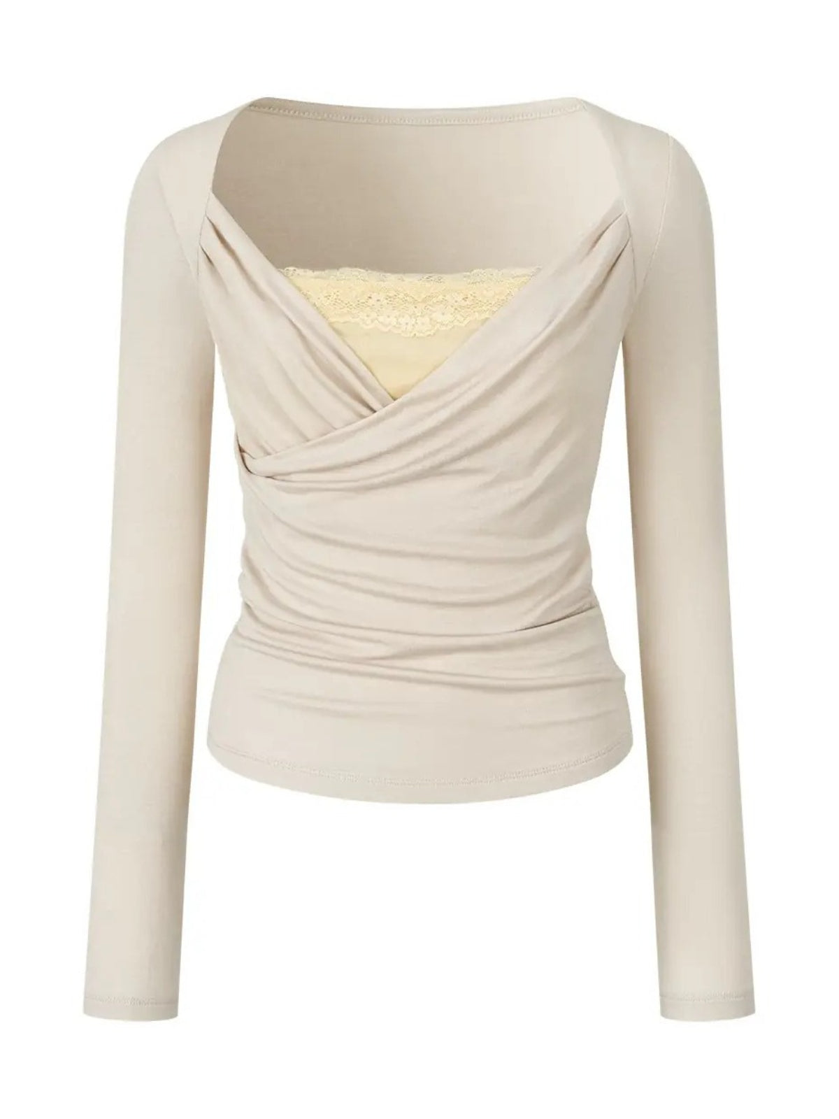 Draped Lace Tencel Top