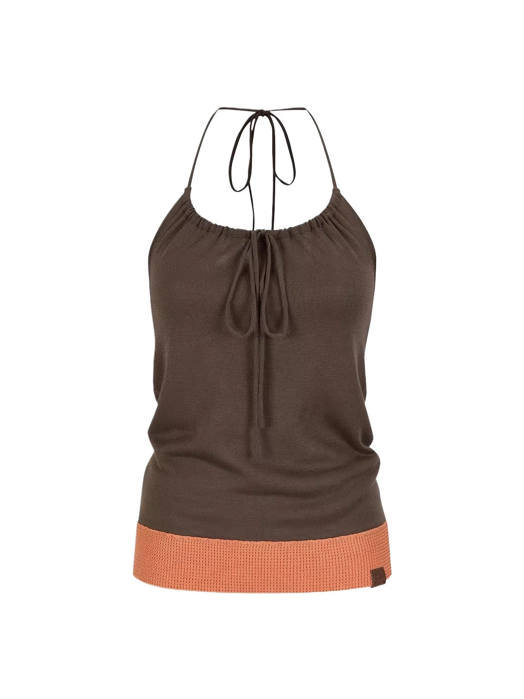 Contrast Halter Knit Top