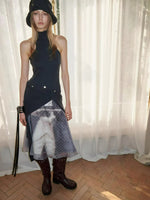 Double-Layer Chiffon Print Skirt