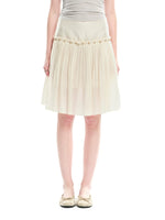 Beaded A-line Pleated Tencel Skirt