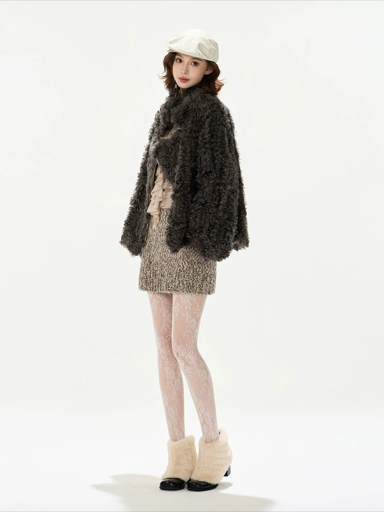 Suede Faux Fur Parka
