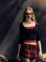 Plaid Pleated Mini Skirt