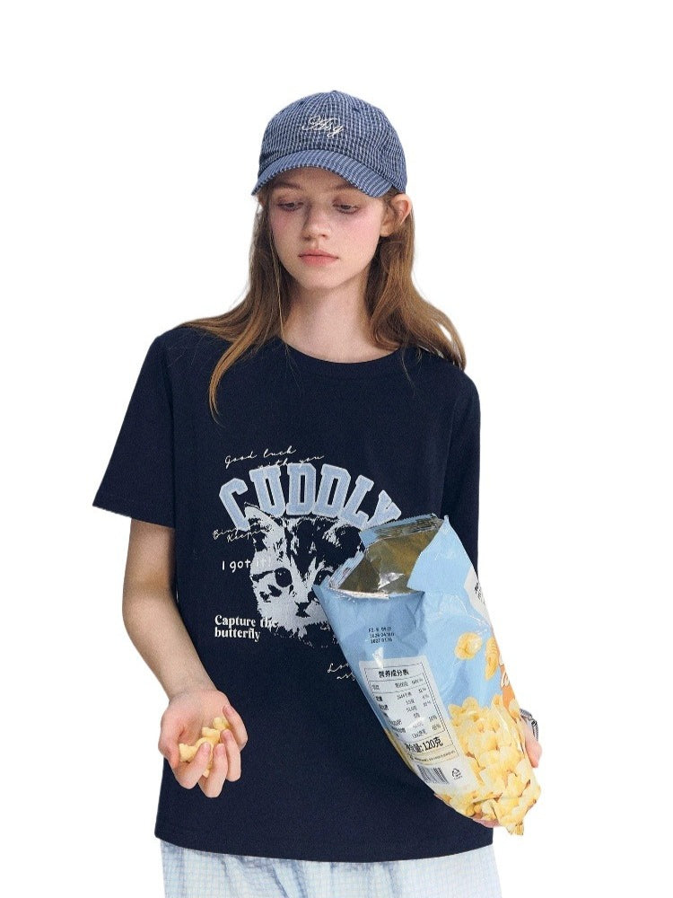 Cat Print T-Shirt