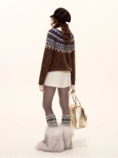 Wool-Blend Fair Isle Sweater