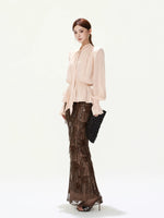 Bow Lantern Sleeve Blouse