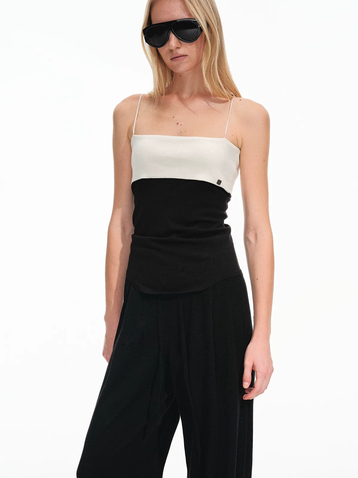 Contrast Knit Vest Set